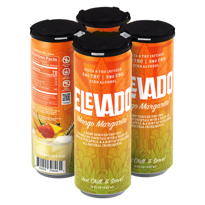 Elevado THC 5mg Mango Margarita Cocktail 4pk 12oz Can