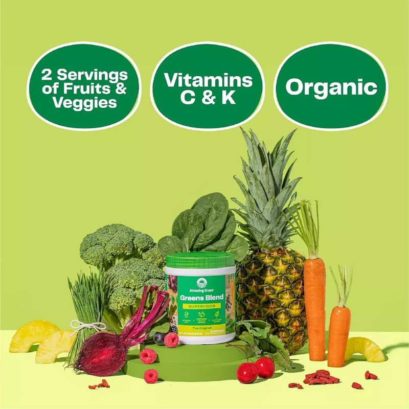 Amazing Grass Greens Blend Superfood Vegan Powder Original 8.5oz