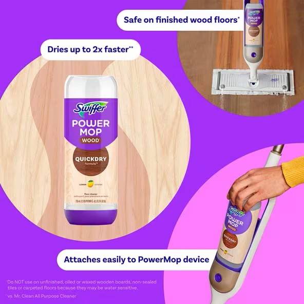 Swiffer Lemon Power Mop Wood Quick Dry Wood Floor Cleaning Solution