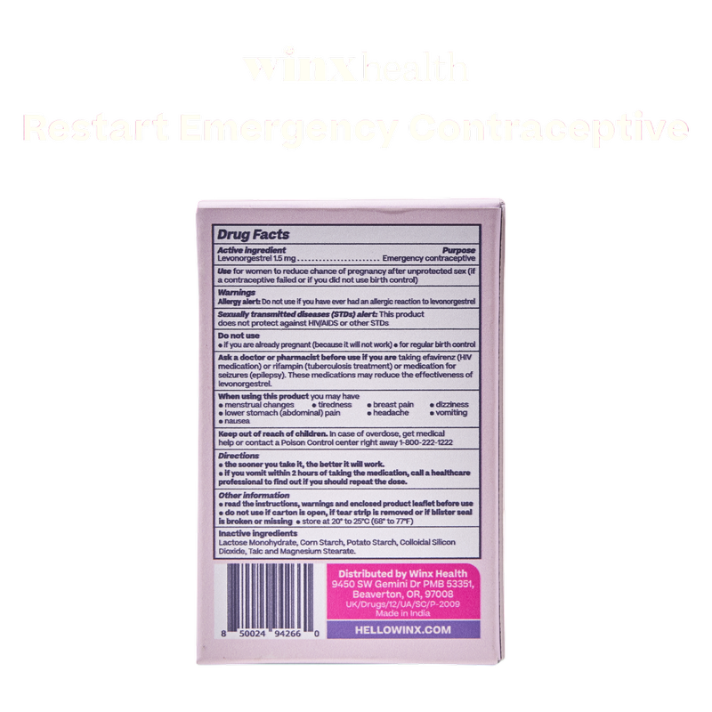 Winx Restart Morning-After Pill Emergency Contraceptive