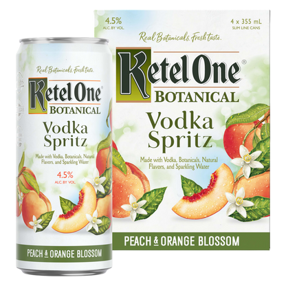 Ketel One Botanical Peach & Orange Blossom Vodka Spritz 4pk 12oz Cans 4.5% ABV