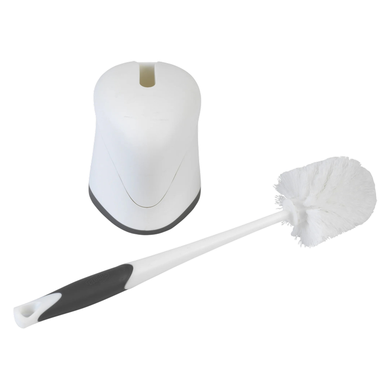 Clorox Hideaway Bowl Brush with Caddy White