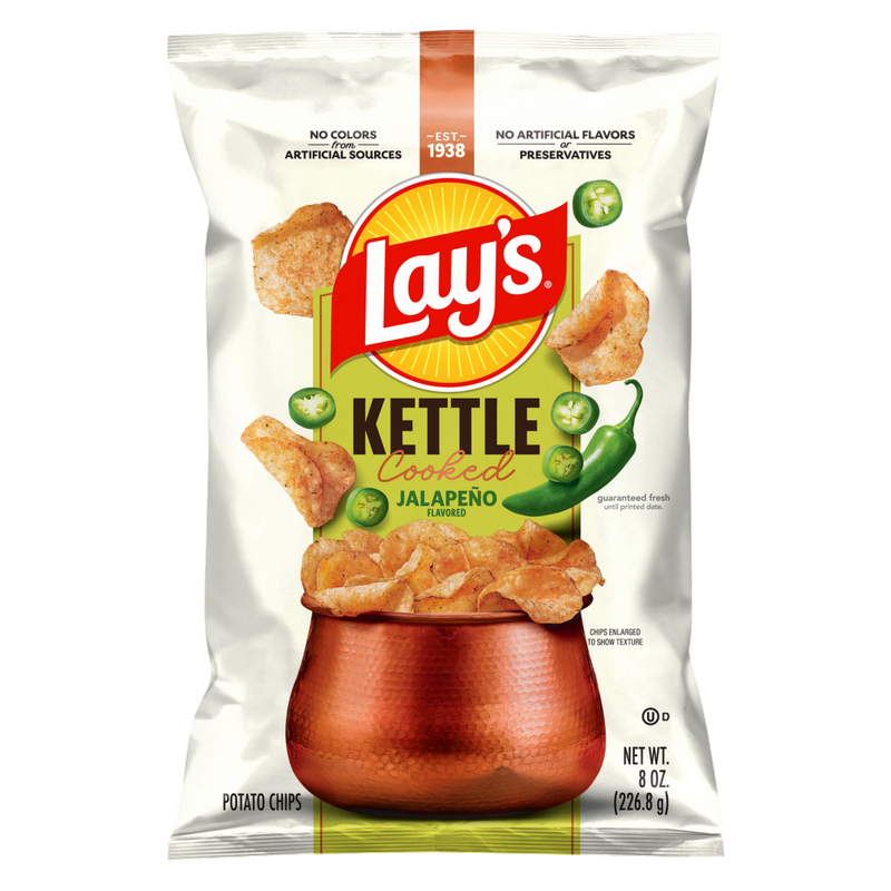 Lay's Kettle Cooked Jalapeno Potato Chips 8oz