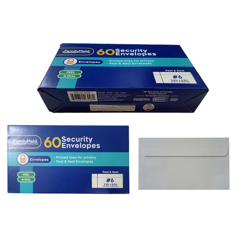 Family Maid Peal & Seal Security Envelopes 60pk