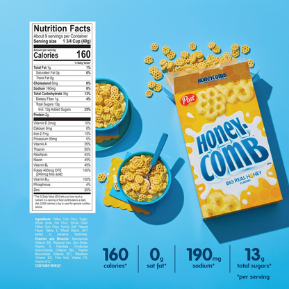 Post Honeycomb Breakfast Cereal, 10 oz
