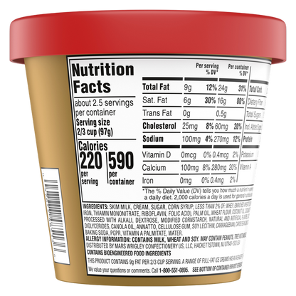 TWIX Caramel Fudge Swirl Ice Cream Reduced Fat Cookie Caramel Ice Cream with Twix Candy Bar Pieces, 14oz