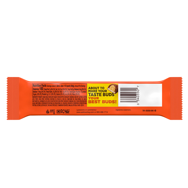 Reese's Fast Break Milk Chocolate Peanut Butter King Size Candy Bar 3.5oz