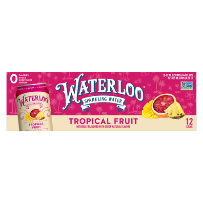 Waterloo Tropical Fruit Sparkling Water 12pk 12oz Can
