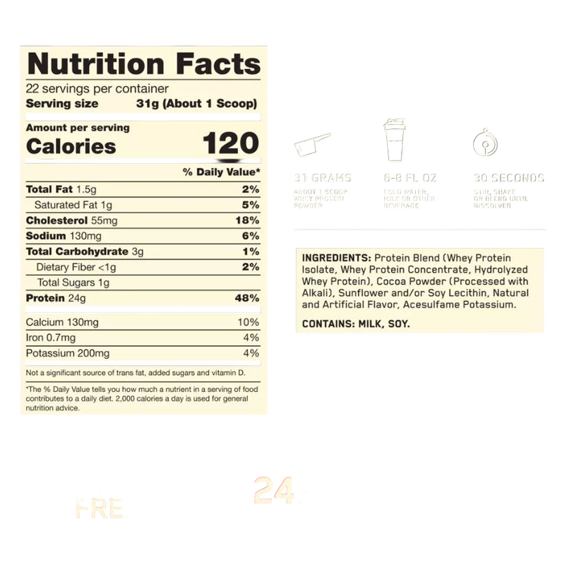 Optimum Nutrition Gold Standard 100% Whey, Double Rich Chocolate, Protein Powder, 22 Servings