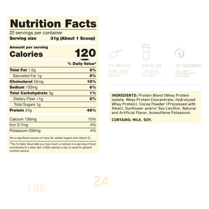Optimum Nutrition Gold Standard 100% Whey, Double Rich Chocolate, Protein Powder, 22 Servings