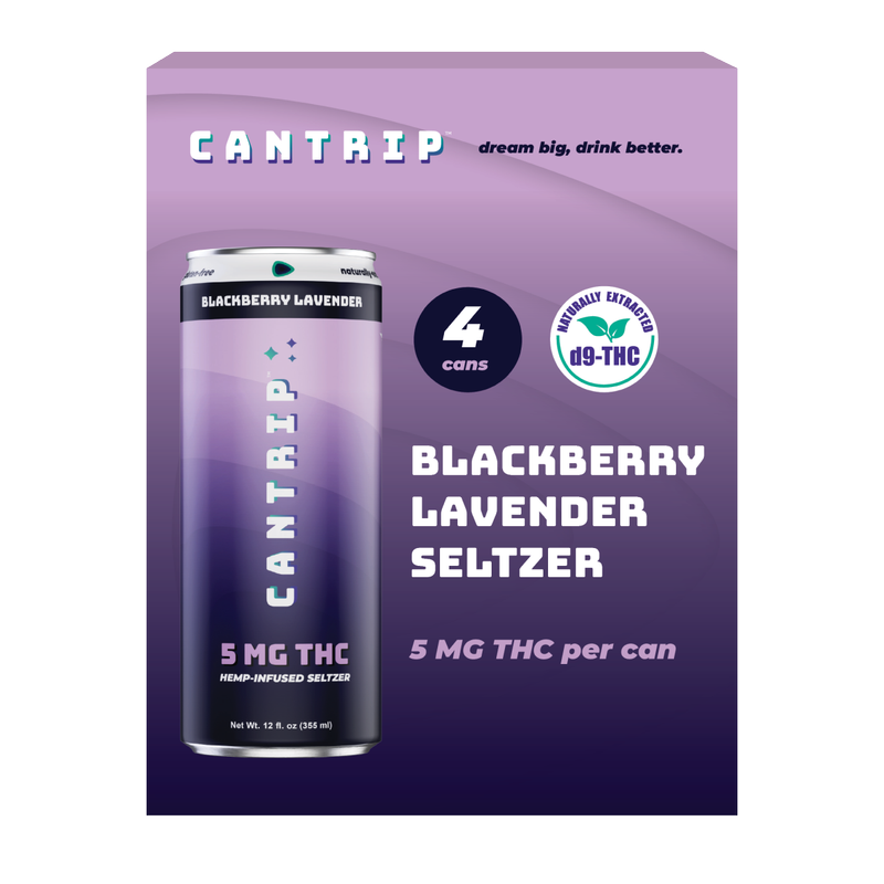 Cantrip Blackberry Lavender 5mg THC Seltzer 4pk 12oz Can
