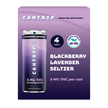 Cantrip Blackberry Lavender 5mg THC Seltzer 4pk 12oz Can