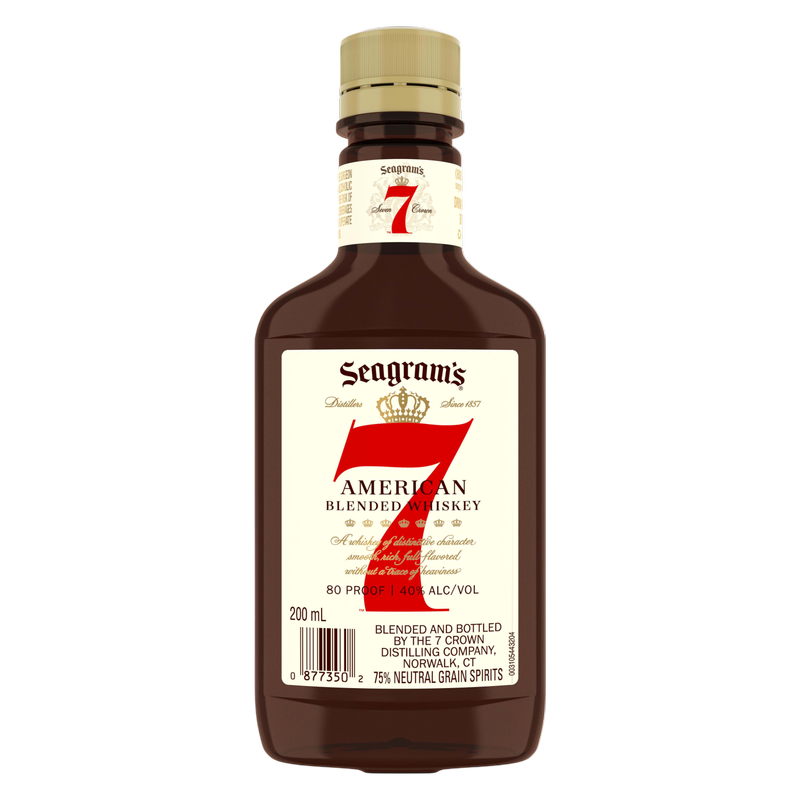 Seagram's 7 Crown American Blended Whiskey, 200 mL (80 Proof) - Seagram ...