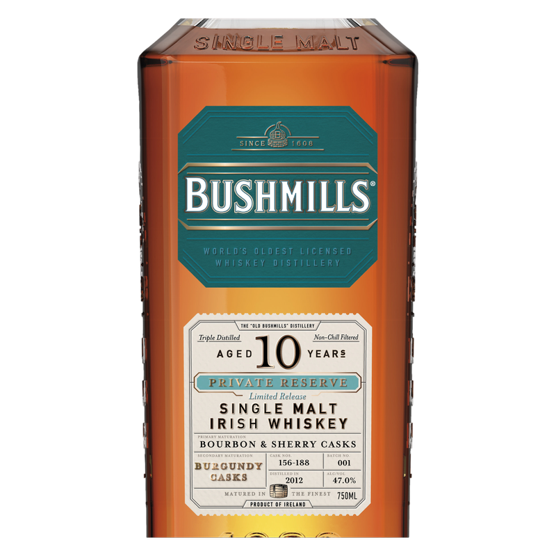 Bushmills Private Reserve Limited Release 10 Year Old: Burgundy Casks Irish Whiskey 750ml (94 Proof)