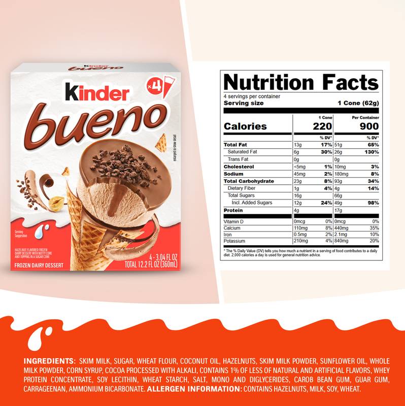 Kinder Bueno Cones, 4ct