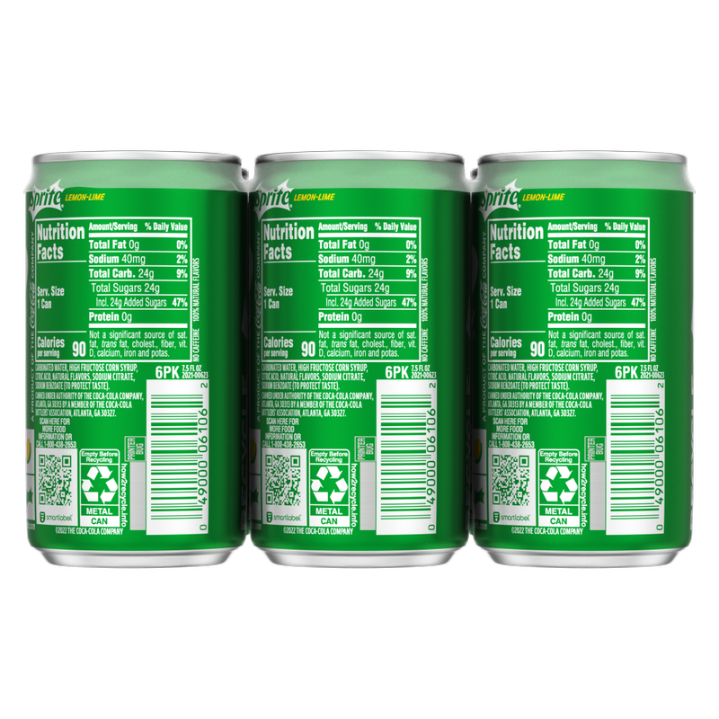 Sprite 6pk 7.5oz Mini Can