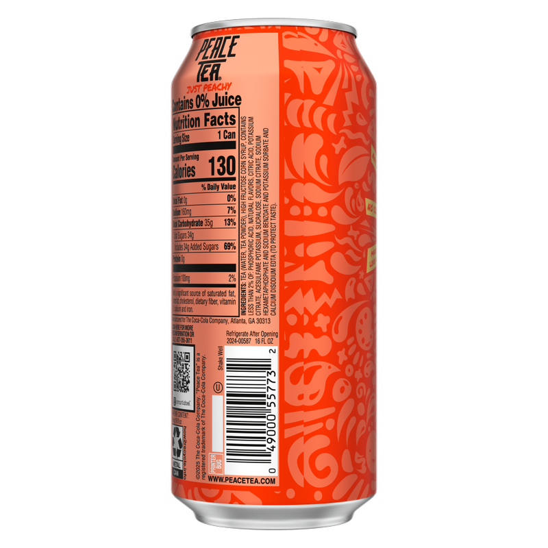Peace Tea Just Peachy 16oz Can - Peace Tea – BevMo!