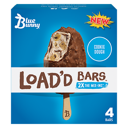 Blue Bunny Load'd Cookie Dough Bars 4ct 13.4oz