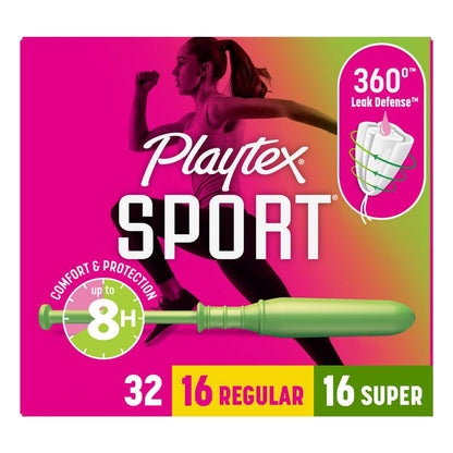 Playtex Sport Regular/Super Multi-Pack Unscented Tampons 32 Count
