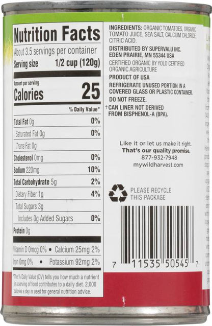 Wild Harvest Organic Petite Diced Tomatoes 14.5oz