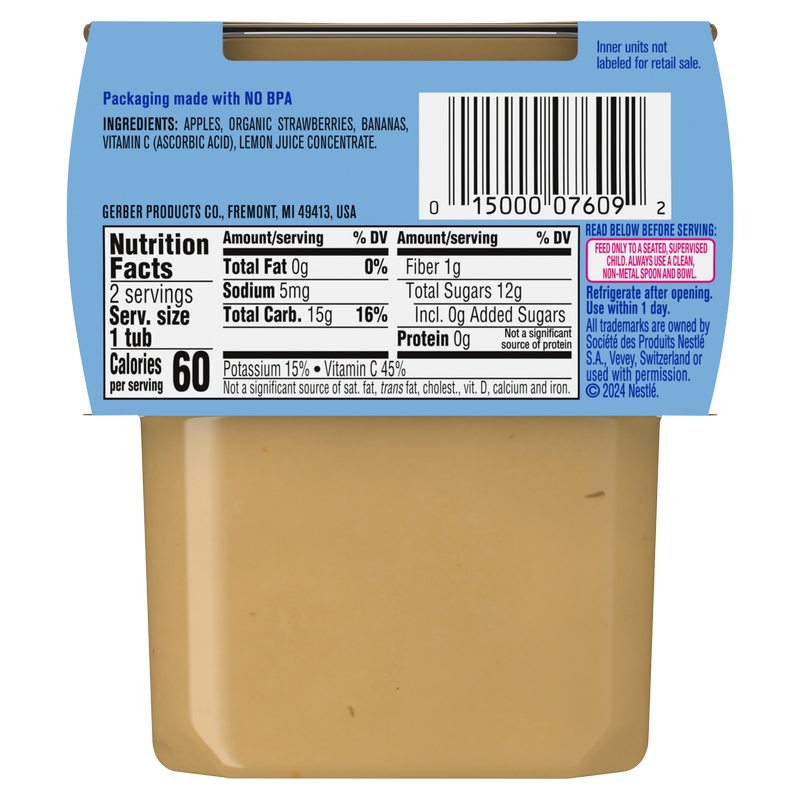 Gerber 2nd Foods Apple Strawberry Banana Baby Food 4oz 2ct