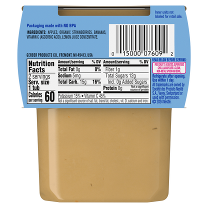 Gerber 2nd Foods Apple Strawberry Banana Baby Food 4oz 2ct