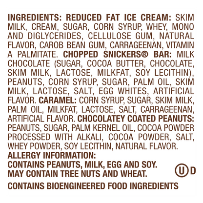 Snickers Vanilla Light Ice Cream with Snickers Bar Pieces Pint