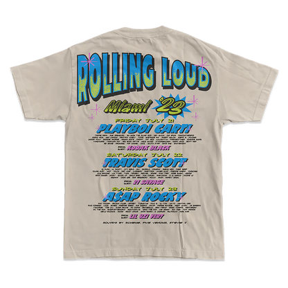 Size X-Large Rolling Loud Miami 2023 Hydraulics Ivory Lineup Tee
