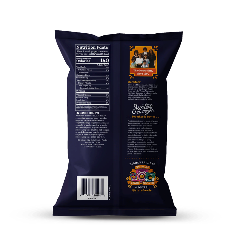 Siete Habanero Honey Kettle Cooked Chips, 5.5 oz