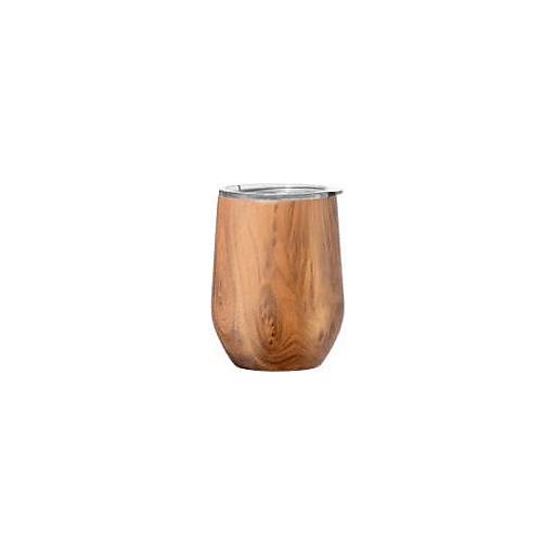 Oggi Double Walled Stemless Wine Cup Wood