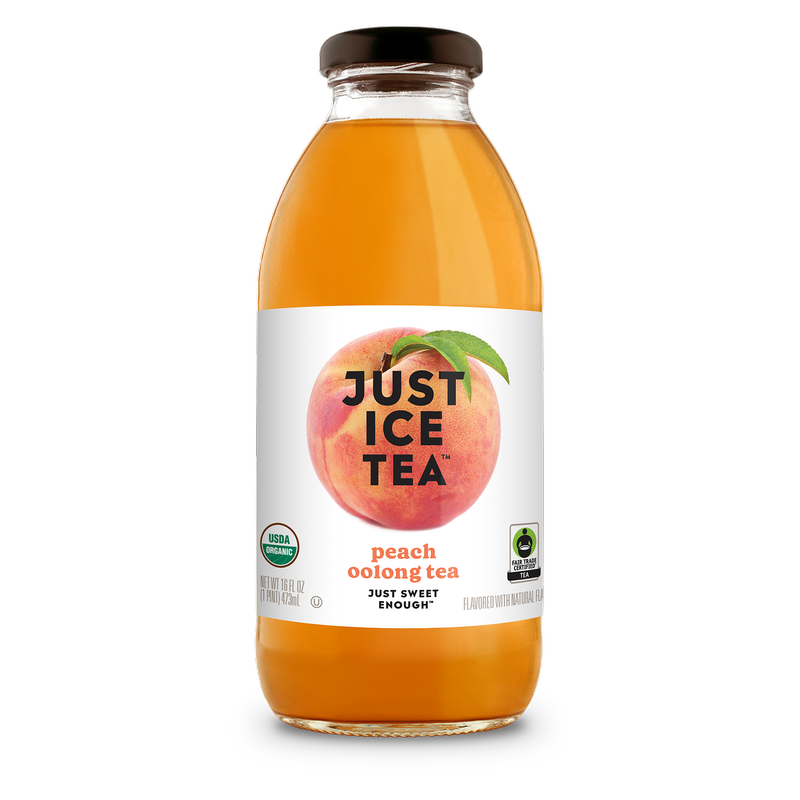 Just Ice Tea Peach Oolong Tea 16oz Glass Bottle