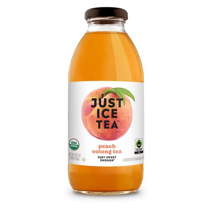 Just Ice Tea Peach Oolong Tea 16oz Glass Bottle