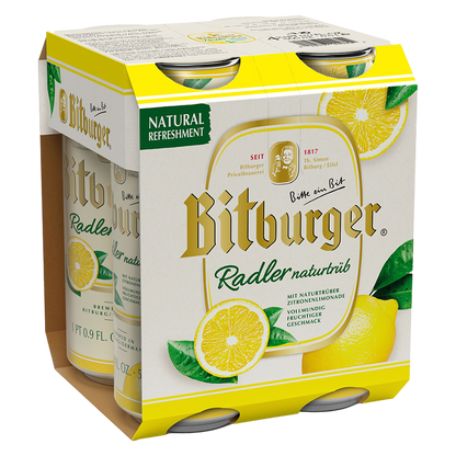 Bitburger Lemon Radler 4pk 16oz Can