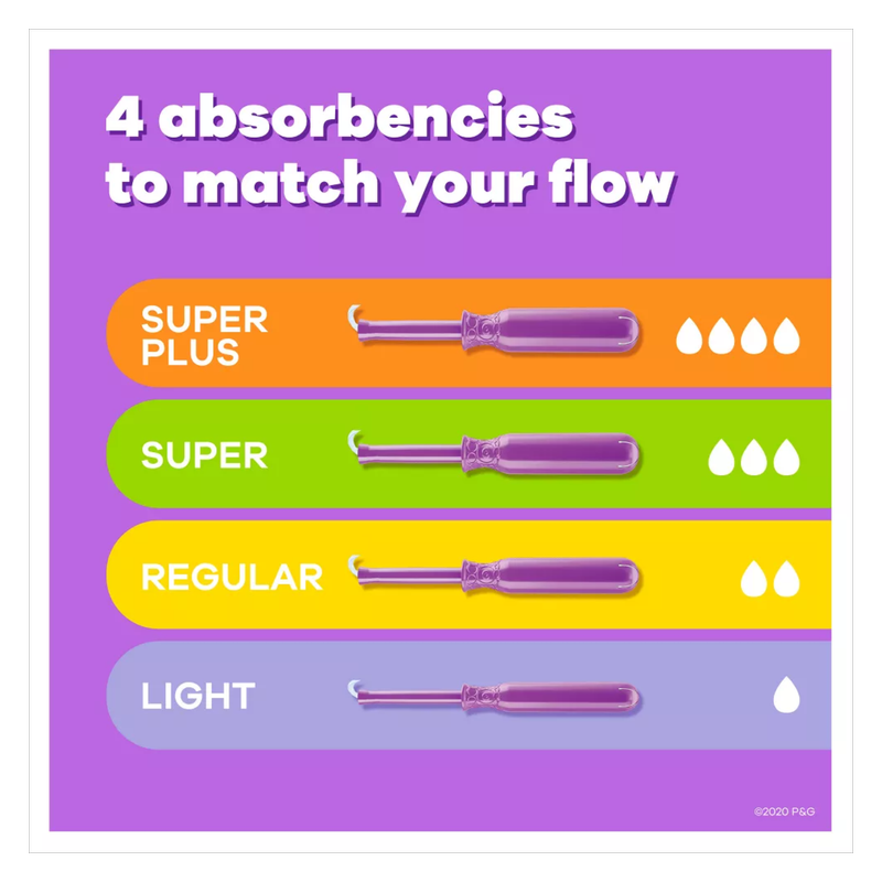 Tampax Radiant Unscented Tampons Trio Pack Regular/Super/Super Plus Absorbency 28 Ct
