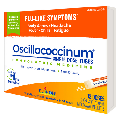 Boiron, Oscillococcinum, Flu-Like Symptoms, 12 Quick-Dissolving Pellets , 0.04 Oz Each