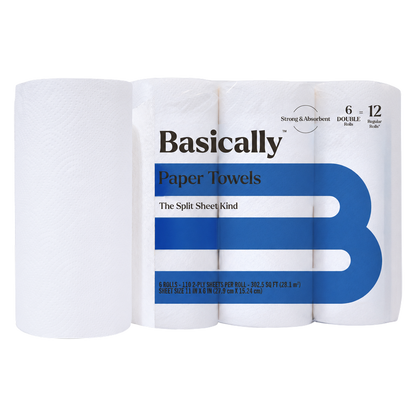 Basically 6ct Strong & Absorbent Paper Towels