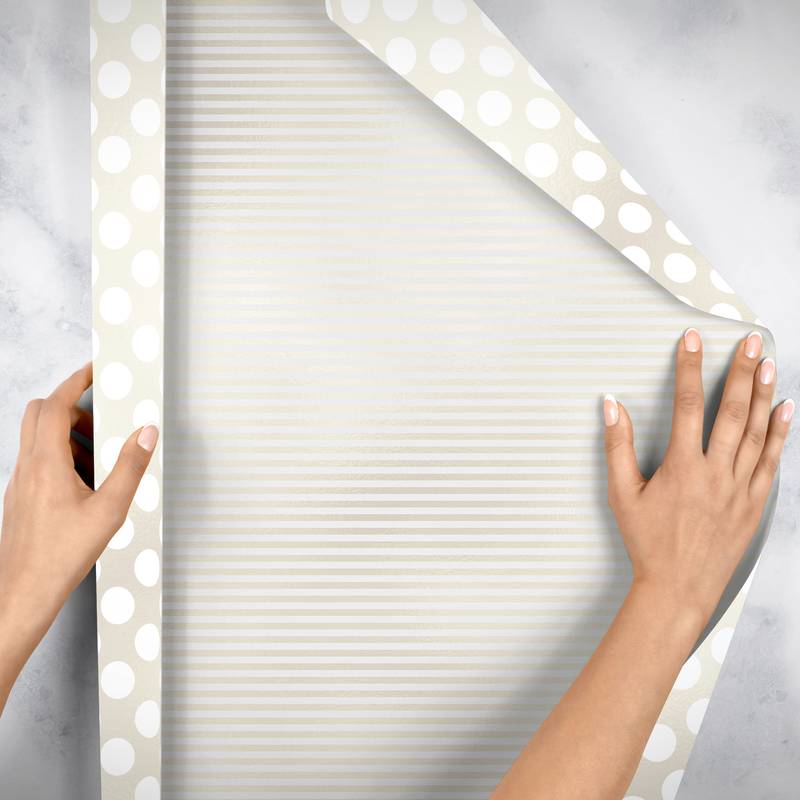 Pearl & Dot Stripe Double Sided Wrapping Paper