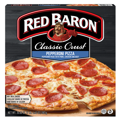 Red Baron Frozen Classic Crust Pepperoni Pizza 14in 20.6oz - Red