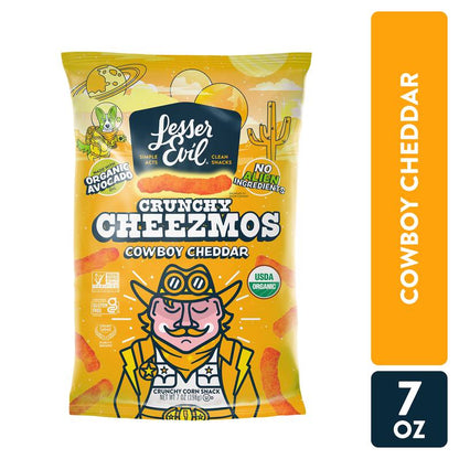 LesserEvil Crunch Cheezmos Cowboy Cheddar, 7oz