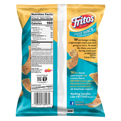 Fritos Corn Chips Classic Ranch 9.25oz