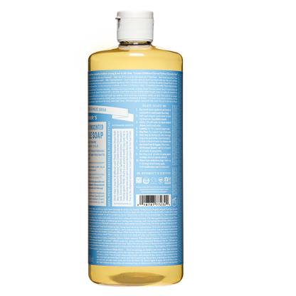 Dr. Bronner's 18-In-1 Hemp Baby Pure Castile Soap Unscented 32oz