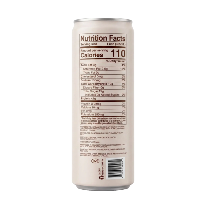 Good Nut Premium Organic Chocolate Coconut Water 11.8oz Can