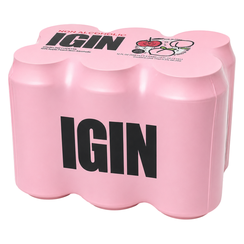 IGIN Apple Peach Non-Alcoholic Sparkling Cocktail 6 Pack (6 x 355ml Cans)