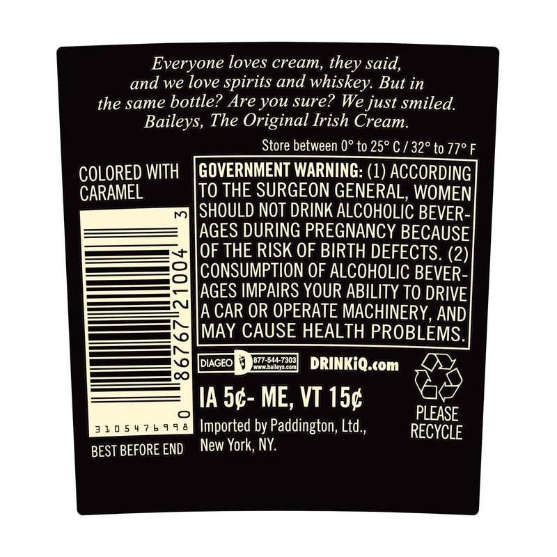 Baileys Original Irish Cream Liqueur, 1 L (34 Proof)