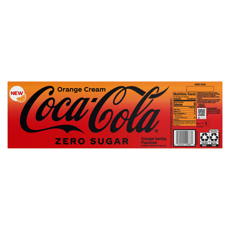 Coca-Cola Orange Cream Zero Sugar 12pk 12oz Can