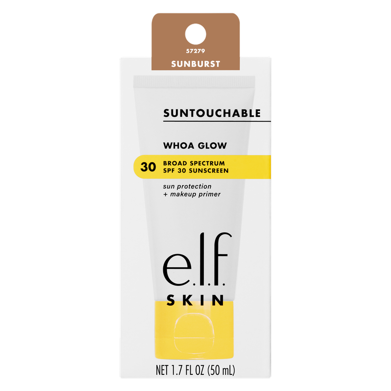 E.l.f. SKIN Suntouchable Whoa Glow Sunscreen & Primer, Sunburst, SPF 30, 1.7 Fl Oz