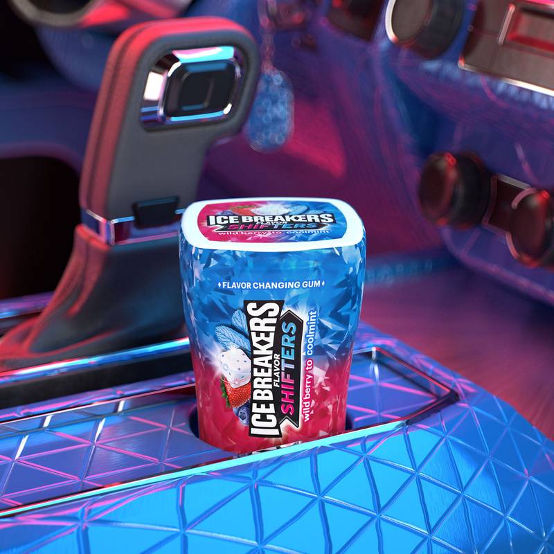 Ice Breakers Flavor Shifters Wild Berry to Coolmint Sugar Free Gum, 3.24 oz