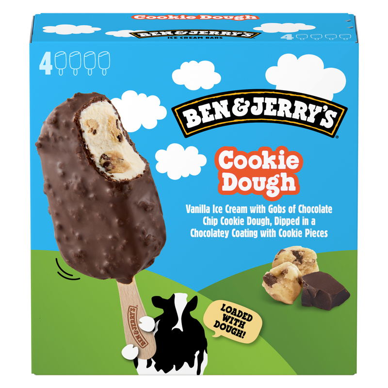 Ben & Jerry's Cookie Dough Ice Cream Bars 4ct