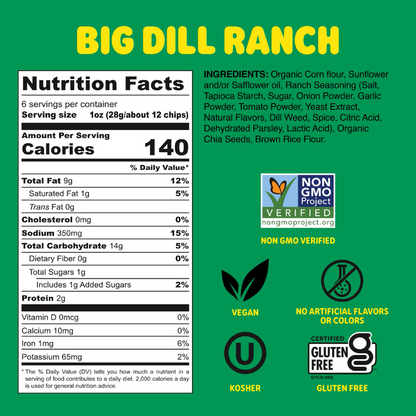 Good Eat'n Big Dill Ranch Tortilla Chips, 6oz