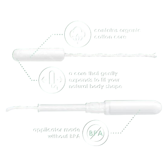 L . Organic Cotton Full Size Multipack Tampons, Regular/Super, 30ct